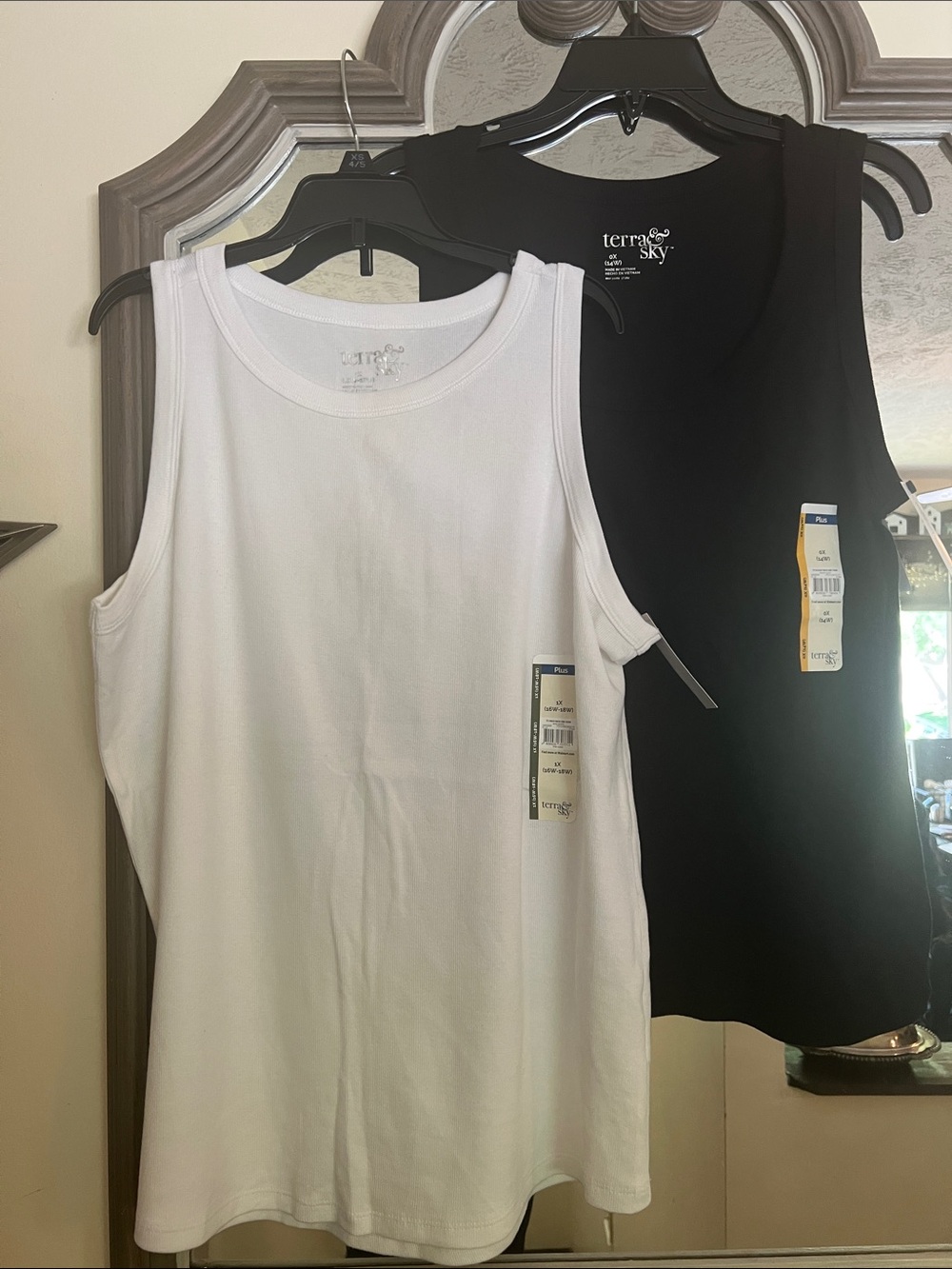 Terra & Sky Women’s Tank Tops in White and Black